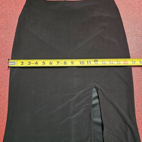 Madison James Black Knit Maxi Skirt  Sz 2 Side Slit Whimsigoth Fairy Grunge - Picture 10 of 12